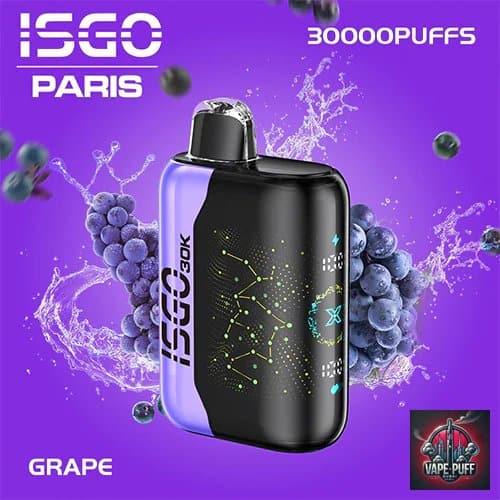 Grape Flavor of Isgo Bar Paris X 30000 Puffs