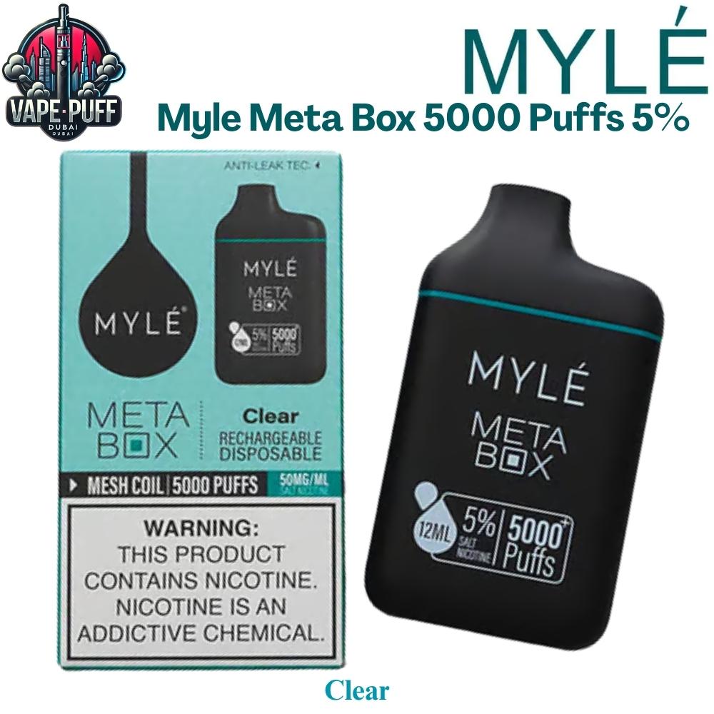 Myle Meta Box 5000 Puffs 50MG Clear Disposable Vape in Dubai UAE Myle Meta Box 5000 Puffs 50MG Clear Disposable Vape in Dubai UAE