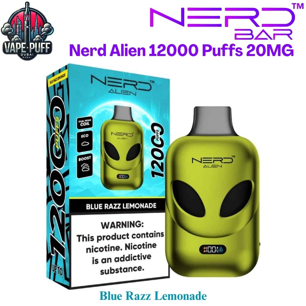 Nerd Alien 12000 Puffs 20MG Blue Razz Lemonade Disposable Vape in Dubai UAE Nerd Alien 12000 Puffs 20MG Blue Razz Lemonade Disposable Vape in Dubai UAE