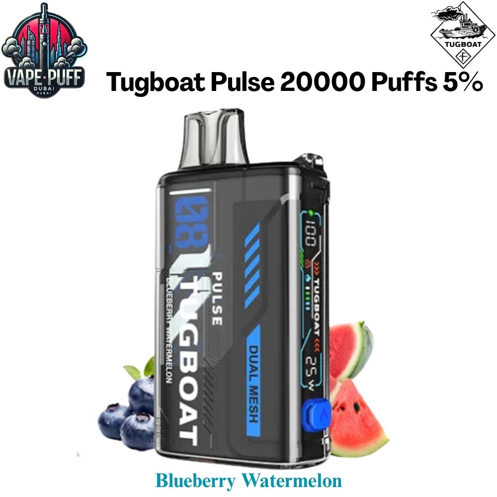 Tugboat Pulse 20000 Puffs 50MG Blueberry Watermelon Disposable Vape in Dubai UAE Tugboat Pulse 20000 Puffs 50MG Blueberry Watermelon Disposable Vape in Dubai UAE
