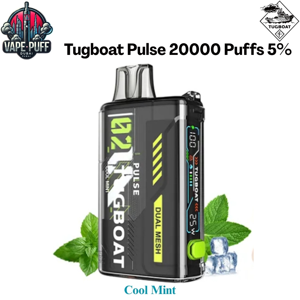 Tugboat Pulse 20000 Puffs 50MG Cool Mint Disposable Vape in Dubai UAE Tugboat Pulse 20000 Puffs 50MG Cool Mint Disposable Vape in Dubai UAE