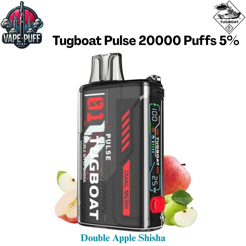 Tugboat Pulse 20000 Puffs 50MG Double Apple Shisha Disposable Vape in Dubai UAE Tugboat Pulse 20000 Puffs 50MG Double Apple Shisha Disposable Vape in Dubai UAE