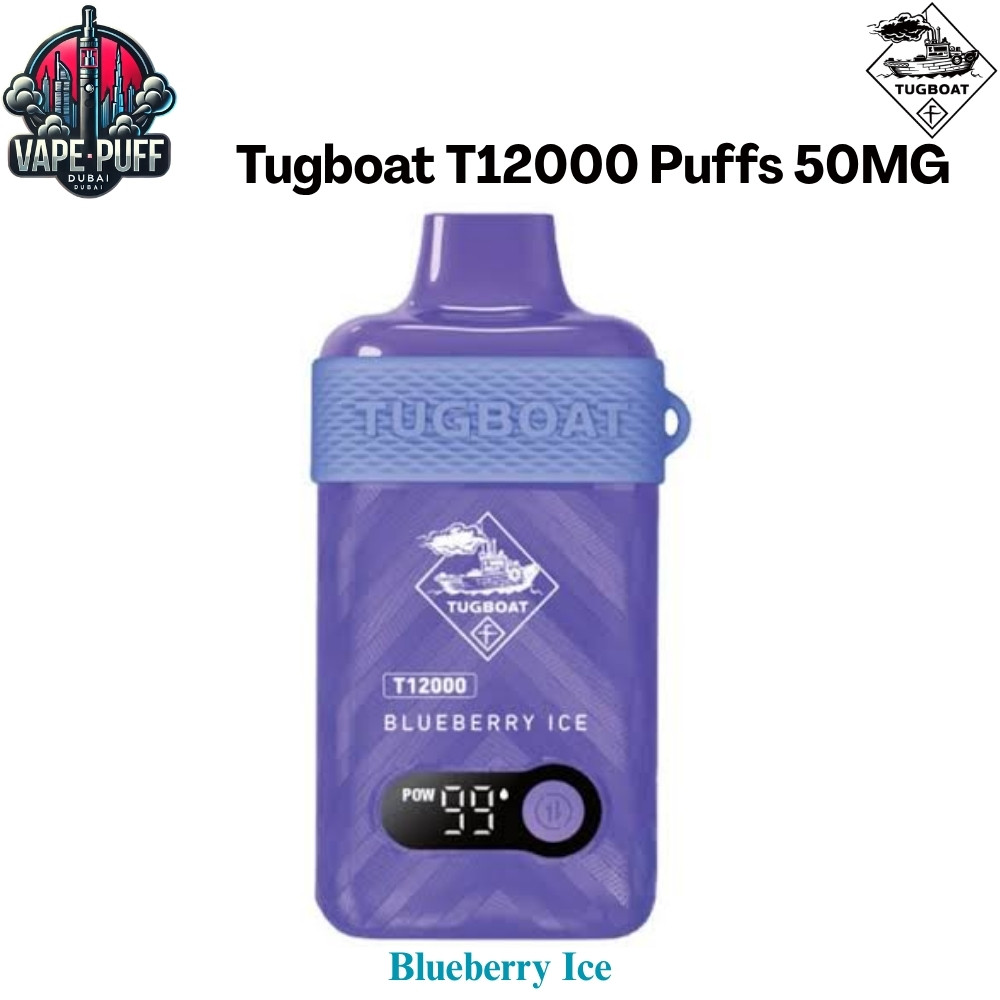 Tugboat T12000 Puffs 50MG Blueberry Ice Disposable Vape in Dubai UAE Tugboat T12000 Puffs 50MG Blueberry Ice Disposable Vape in Dubai UAE