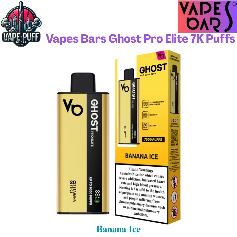 Vapes Bars Ghost Pro Elite 7000 Puffs 20MG Banana Ice Disposable Vape in Dubai UAE Vapes Bars Ghost Pro Elite 7000 Puffs 20MG Banana Ice Disposable Vape in Dubai UAE
