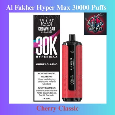 Available Flavor's of Al Fakher Crown Bar Hyper Max 30000 Puffs in Dubai
