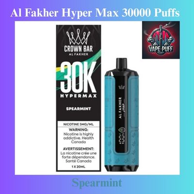 Vape Intelligence: Portable, Powerful, Premium - Al Fakher Crown Bar Hyper Max 30000 Puffs in Dubai