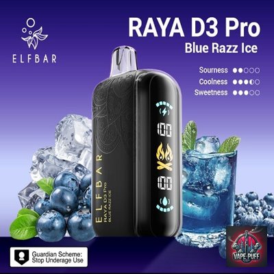 Blue Razz Ice Flavor of ELFBAR Raya D3 Pro 30000 Puffs