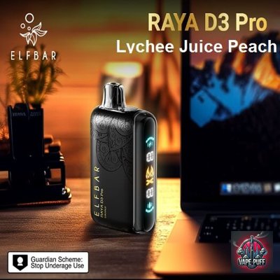 Smart Digital Display: Battery + E-Liquid Monitoring - ELFBAR Raya D3 Pro 30000 Puffs