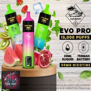 All Flavor of Tugboat EVO Pro 15000 Puffs 50MG