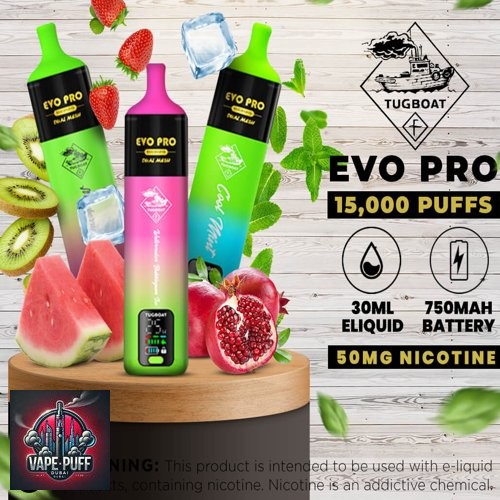 All Flavor of Tugboat EVO Pro 15000 Puffs 50MG