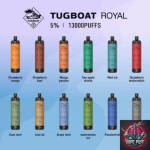 All Flavor of Tugboat Royal 13000 Puffs 50MG