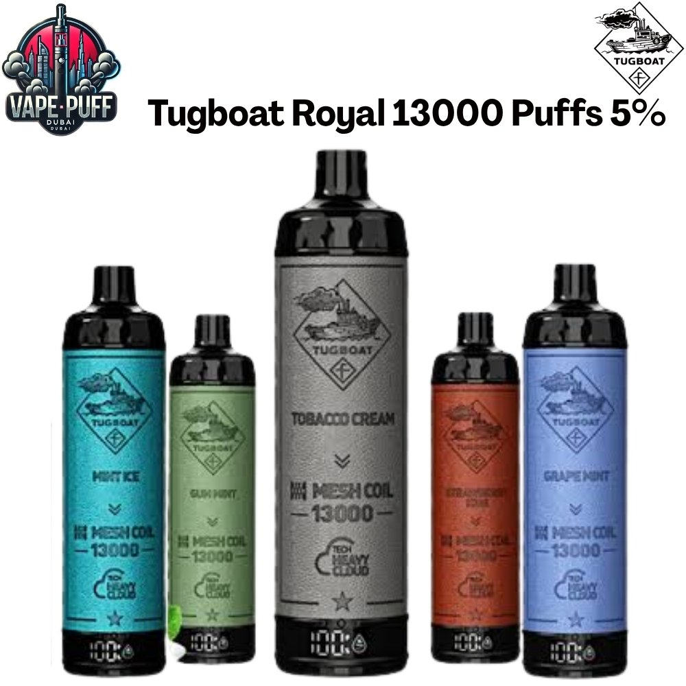 Tugboat Royal 13000 Puffs 50MG All Flavors Disposable Vape in Dubai UAE Tugboat Royal 13000 Puffs 50MG All Flavors Disposable Vape in Dubai UAE