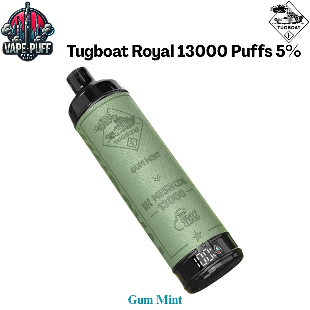 Tugboat Royal 13000 Puffs 50MG Gum Mint Disposable Vape in Dubai UAE Tugboat Royal 13000 Puffs 50MG Gum Mint Disposable Vape in Dubai UAE