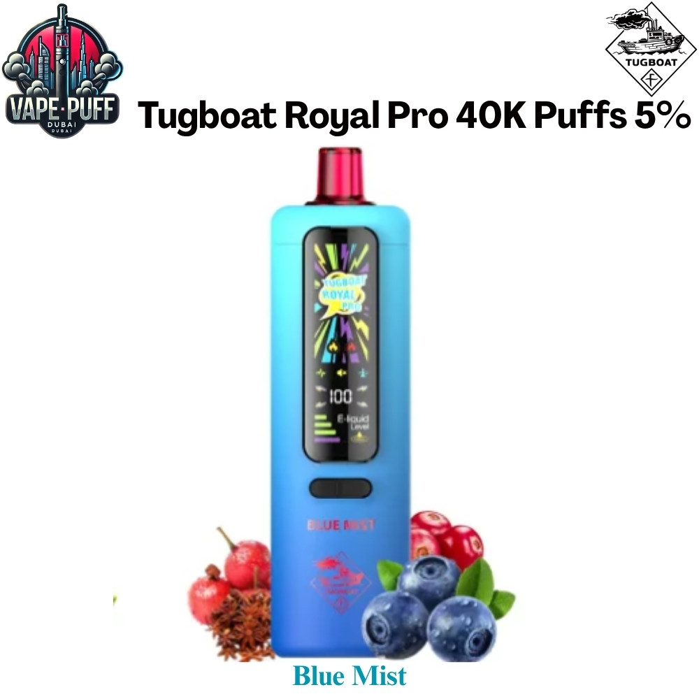 Tugboat Royal Pro 40000 Puffs 50MG Blue Mist Disposable Vape in Dubai UAE Tugboat Royal Pro 40000 Puffs 50MG Blue Mist Disposable Vape in Dubai UAE