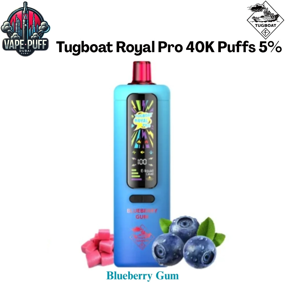 Tugboat Royal Pro 40000 Puffs 50MG Blueberry Gum Disposable Vape in Dubai UAE Tugboat Royal Pro 40000 Puffs 50MG Blueberry Gum Disposable Vape in Dubai UAE