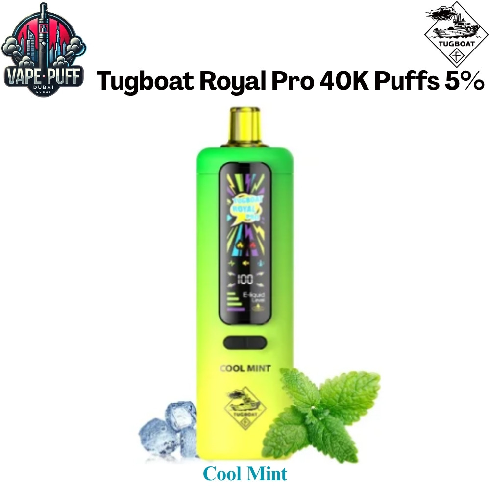 Tugboat Royal Pro 40000 Puffs 50MG Cool Mint Disposable Vape in Dubai UAE Tugboat Royal Pro 40000 Puffs 50MG Cool Mint Disposable Vape in Dubai UAE