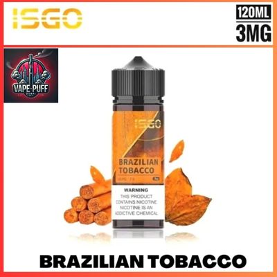 Isgo Bar 120ML E-Liquids Brazilian Tobacco 3MG