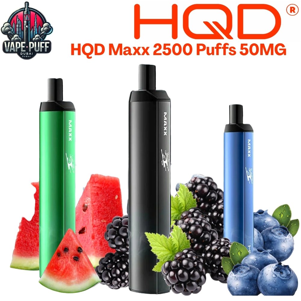HQD Maxx 2500 Puffs 50MG All Flavors Disposable Vape in Dubai UAE