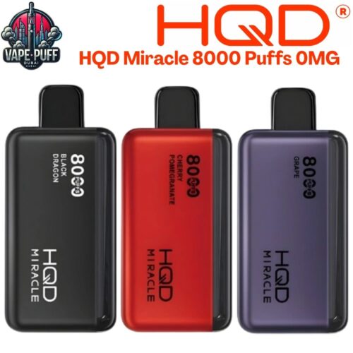 HQD Miracle 8000 Puffs 0MG All Flavors Disposable Vape in Dubai UAE