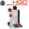 HQD Miracle 8000 Puffs 0MG Blueberry Raspberry Disposable Vape in Dubai UAE