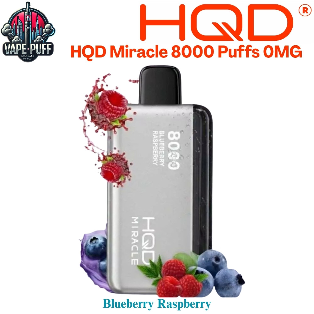HQD Miracle 8000 Puffs 0MG Blueberry Raspberry Disposable Vape in Dubai UAE