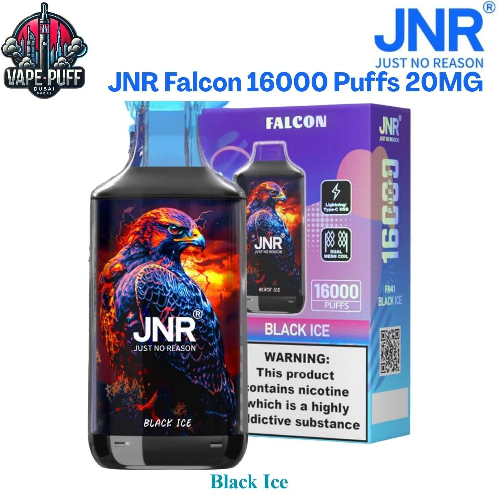 JNR Falcon 16000 Puffs 20MG Black Ice Disposable Vape in Dubai UAE JNR Falcon 16000 Puffs 20MG Black Ice Disposable Vape in Dubai UAE