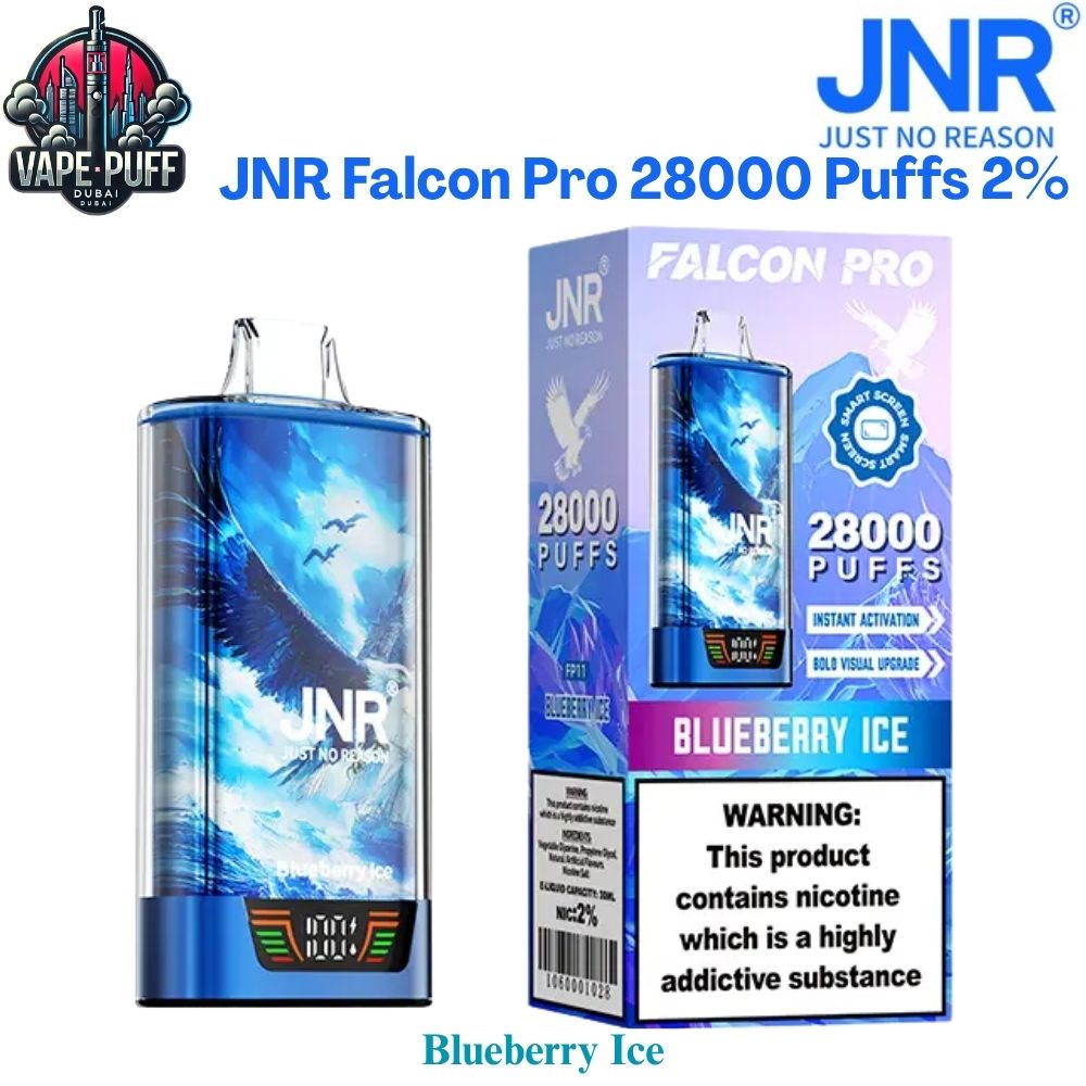JNR Falcon Pro 28000 Puffs 20MG Blueberry Ice Disposable Vape in Dubai UAE JNR Falcon Pro 28000 Puffs 20MG Blueberry Ice Disposable Vape in Dubai UAE