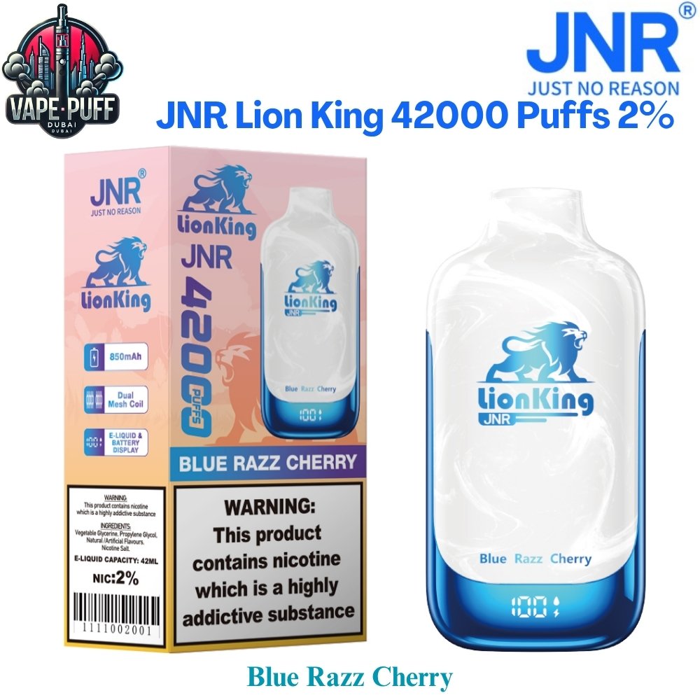 JNR Lion King 42000 Puffs 20MG Blue Razz Cherry Disposable Vape in Dubai UAE JNR Lion King 42000 Puffs 20MG Blue Razz Cherry Disposable Vape in Dubai UAE