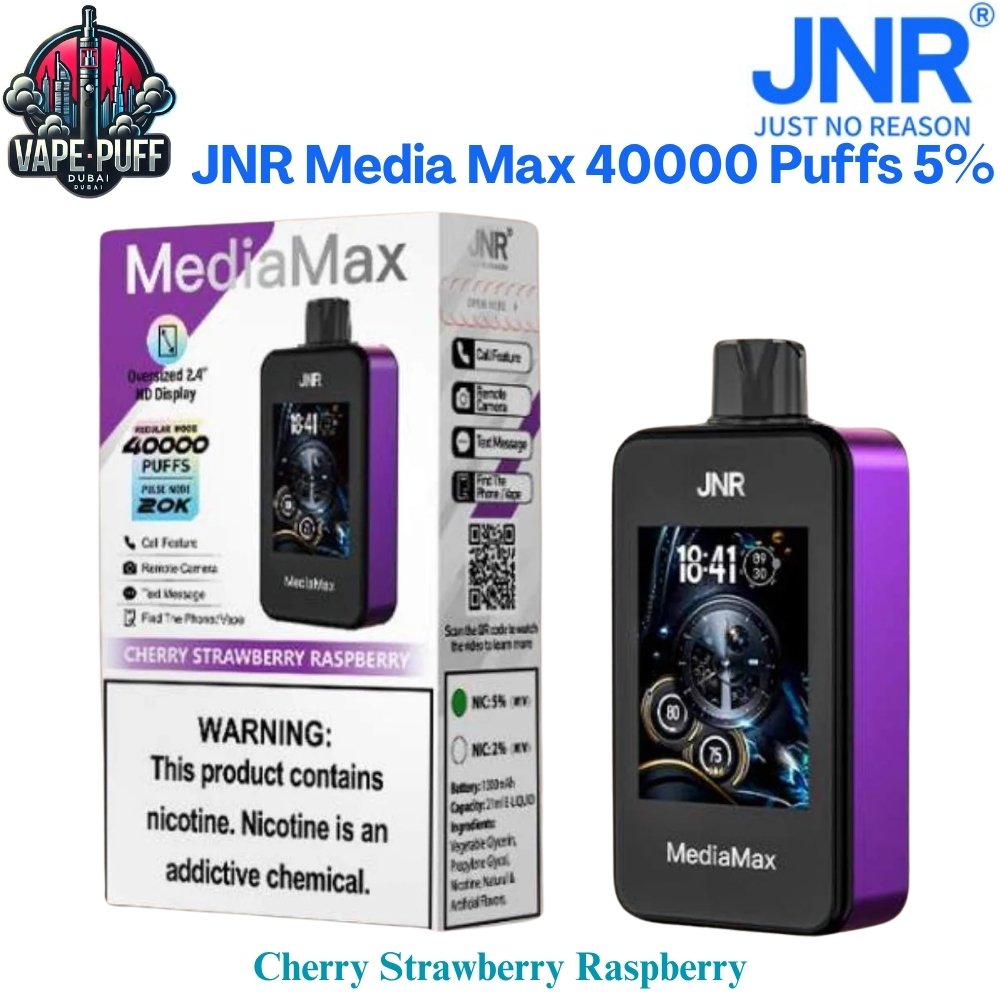 JNR Media Max 40000 Puffs 50MG Cherry Strawberry Raspberry Disposable Vape in Dubai UAE JNR Media Max 40000 Puffs 50MG Cherry Strawberry Raspberry Disposable Vape in Dubai UAE