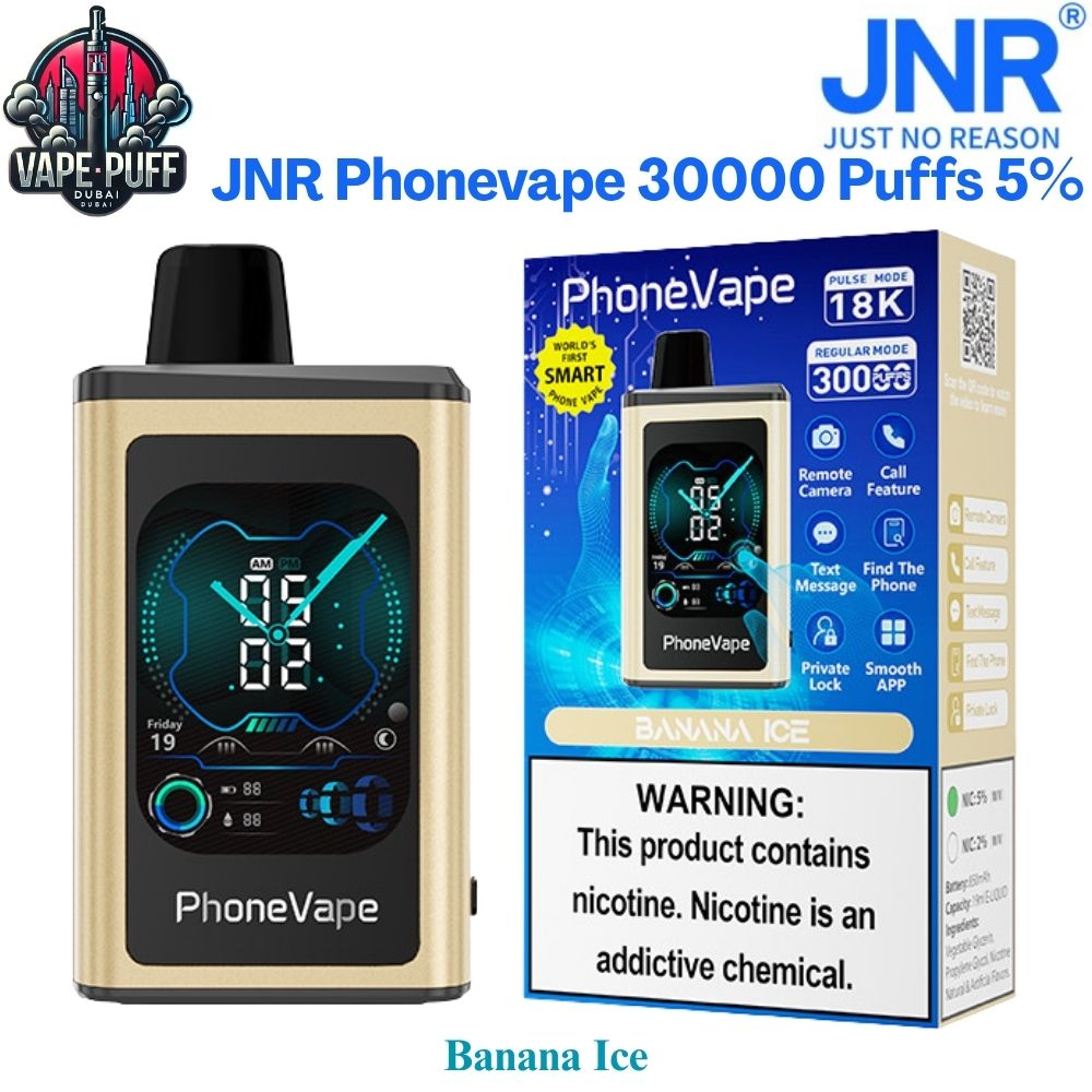 JNR Phonevape 30000 Puffs 50MG Banana Ice Disposable Vape in Dubai UAE