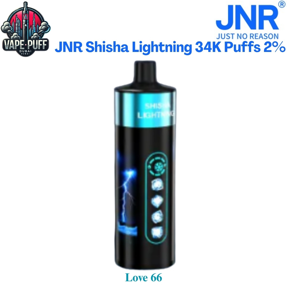 JNR Shisha Lightning 34000 Puffs 20MG Love 66 Disposable Vape in Dubai UAE