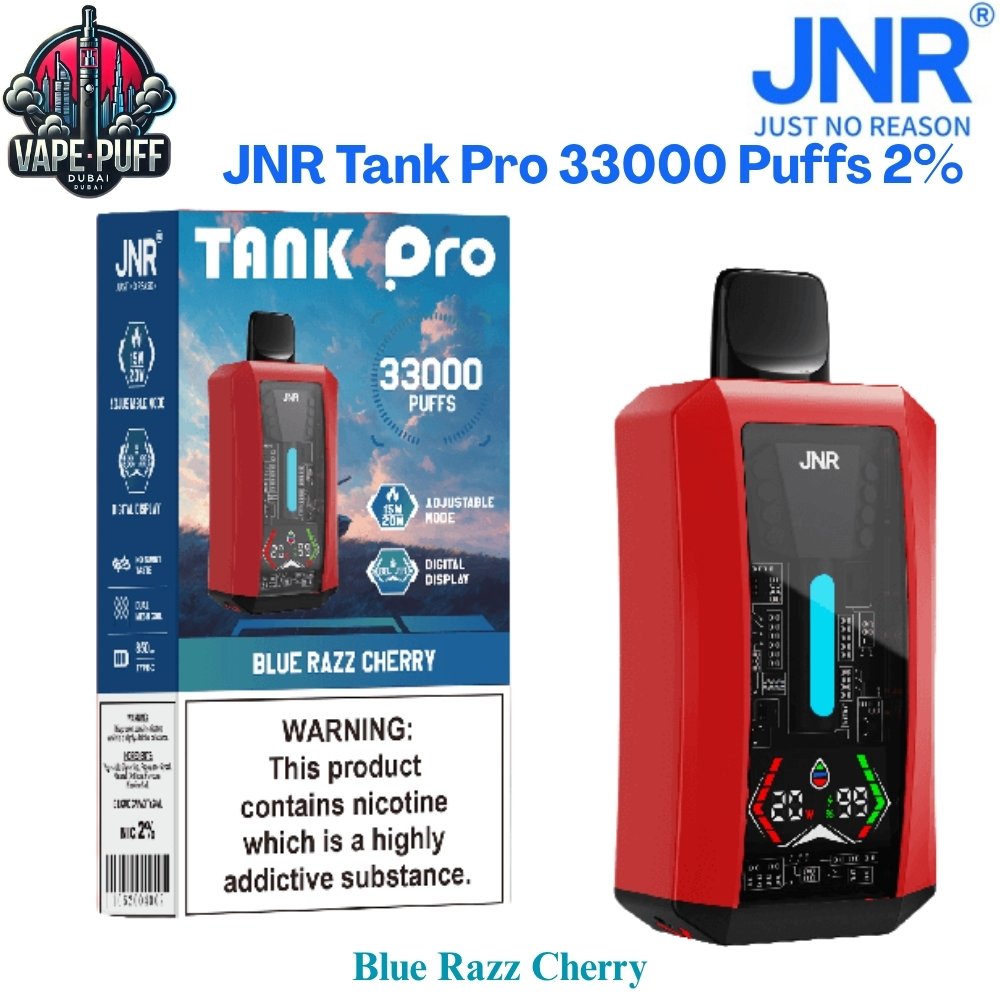 JNR Tank Pro 33000 Puffs 20MG Blue Razz Cherry Disposable Vape in Dubai UAE JNR Tank Pro 33000 Puffs 20MG Blue Razz Cherry Disposable Vape in Dubai UAE