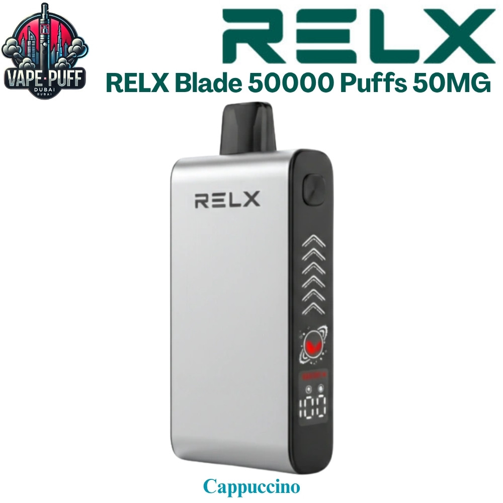 RELX Blade 50000 Puffs 50MG Cappuccino Disposable Vape in Dubai UAE RELX Blade 50000 Puffs 50MG Cappuccino Disposable Vape in Dubai UAE