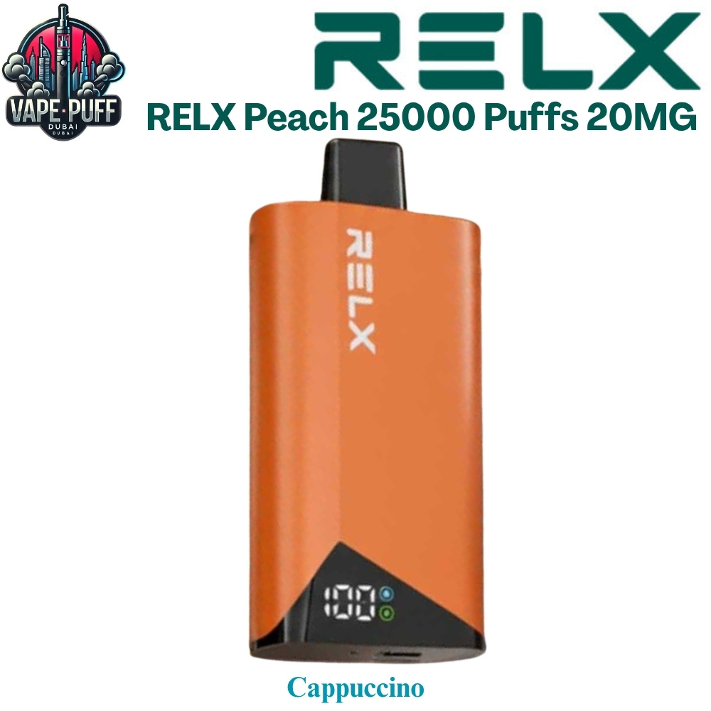RELX Peach 25000 Puffs 20MG Cappuccino Disposable Vape in Dubai UAE RELX Peach 25000 Puffs 20MG Cappuccino Disposable Vape in Dubai UAE