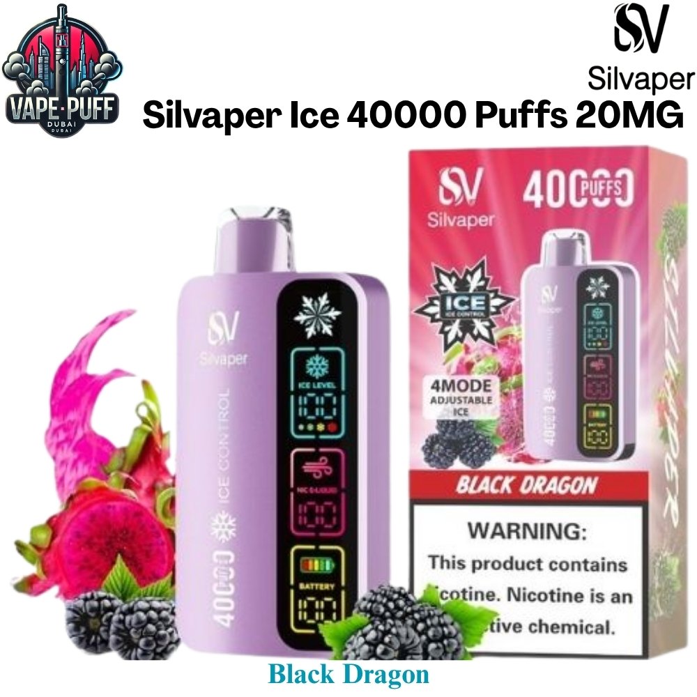 Silvaper Ice 40000 Puffs 20MG Black Dragon Disposable Vape in Dubai UAE Silvaper Ice 40000 Puffs 20MG Black Dragon Disposable Vape in Dubai UAE