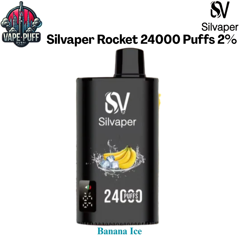 Silvaper Rocket 24000 Puffs 20MG Banana Ice Disposable Vape in Dubai UAE Silvaper Rocket 24000 Puffs 20MG Banana Ice Disposable Vape in Dubai UAE