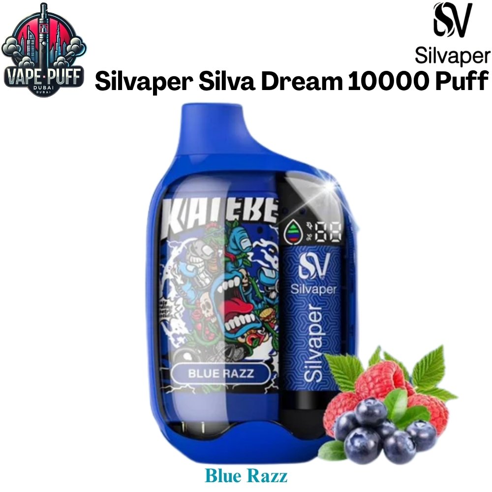Silvaper Silva Dream 10000 Puffs 50MG Blue Razz Disposable Vape in Dubai UAE