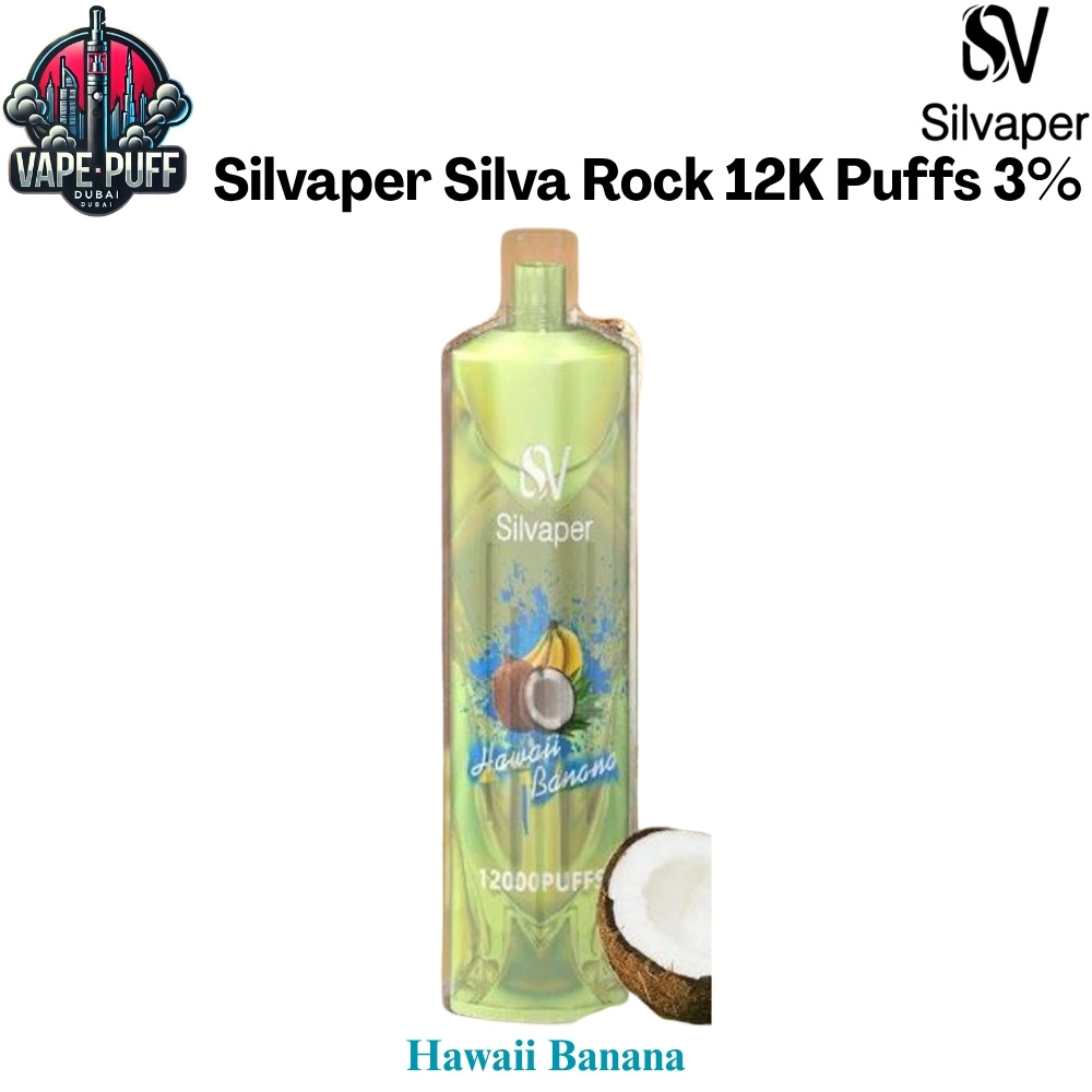 Silvaper Silva Rock 12000 Puffs 30MG Hawaii Banana Disposable Vape in Dubai UAE