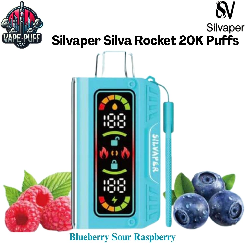 Silvaper Silva Rocket 20000 Puffs 20MG Blueberry Sour Raspberry Disposable Vape in Dubai UAE