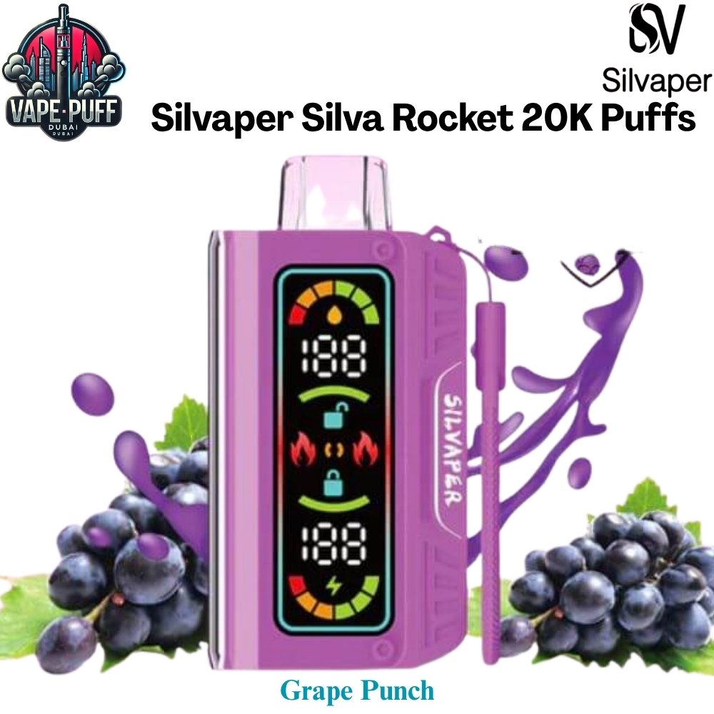 Silvaper Silva Rocket 20000 Puffs 20MG Grape Punch Disposable Vape in Dubai UAE