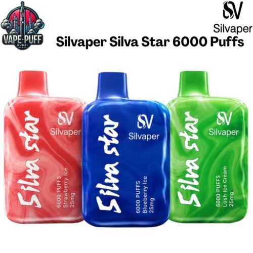Silvaper Silva Star 6000 Puffs 25MG All Flavors Disposable Vape in Dubai UAE