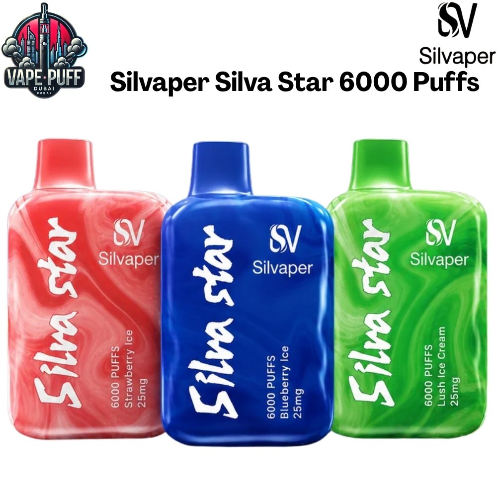Silvaper Silva Star 6000 Puffs 25MG All Flavors Disposable Vape in Dubai UAE