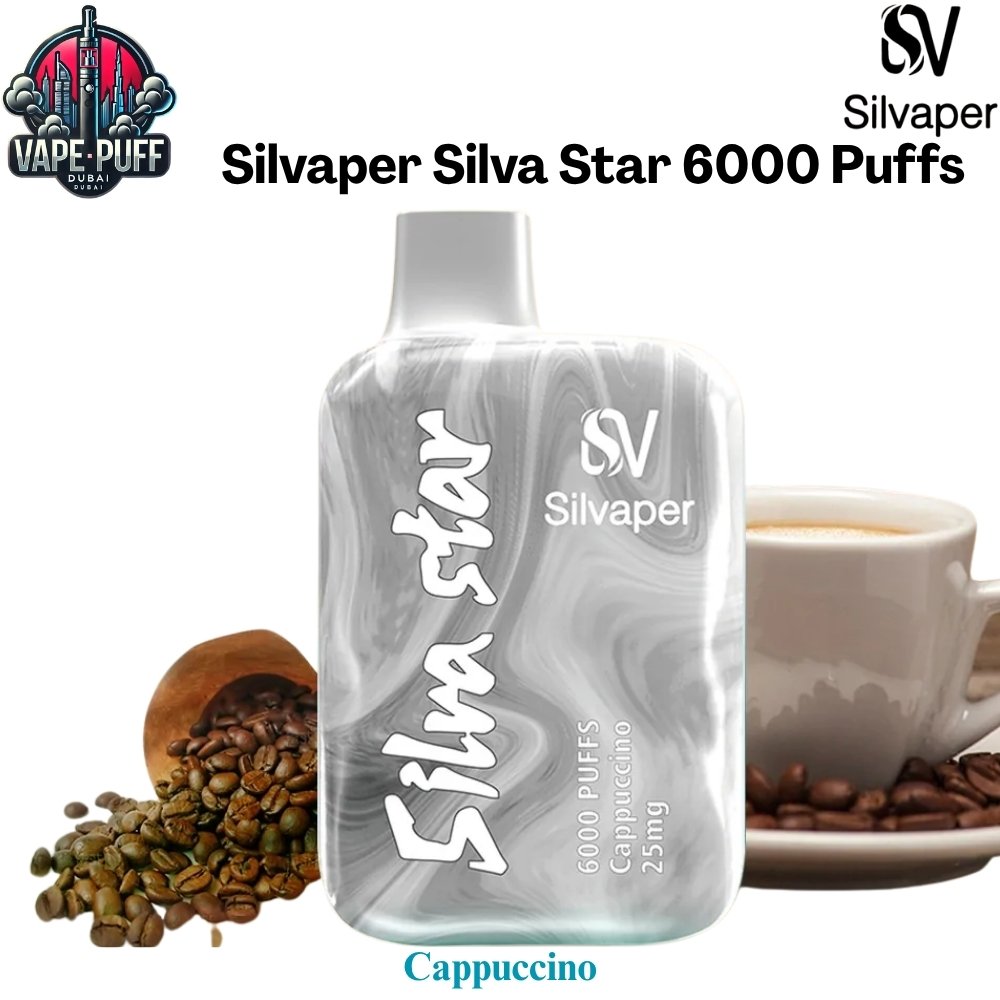 Silvaper Silva Star 6000 Puffs 25MG Cappuccino Disposable Vape in Dubai UAE