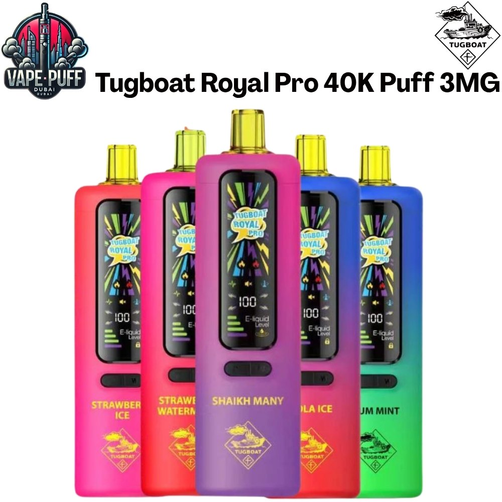 Tugboat Royal Pro 40000 Puffs 3MG All Flavors Disposable Vape in Dubai UAE Tugboat Royal Pro 40000 Puffs 3MG All Flavors Disposable Vape in Dubai UAE