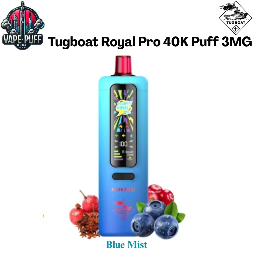 Tugboat Royal Pro 40000 Puffs 3MG Blue Mist Disposable Vape in Dubai UAE Tugboat Royal Pro 40000 Puffs 3MG Blue Mist Disposable Vape in Dubai UAE