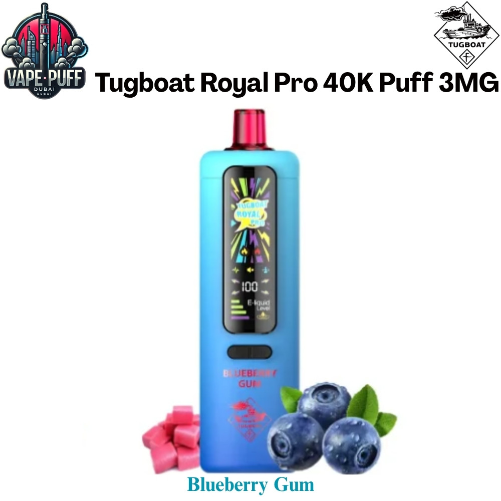 Tugboat Royal Pro 40000 Puffs 3MG Blueberry Gum Disposable Vape in Dubai UAE Tugboat Royal Pro 40000 Puffs 3MG Blueberry Gum Disposable Vape in Dubai UAE