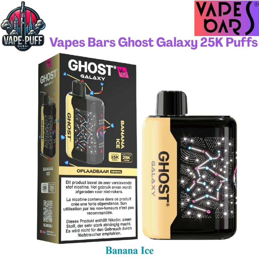 Vapes Bars Ghost Galaxy 25000 Puffs 20MG Banana Ice Disposable Vape in Dubai UAE Vapes Bars Ghost Galaxy 25000 Puffs 20MG Banana Ice Disposable Vape in Dubai UAE