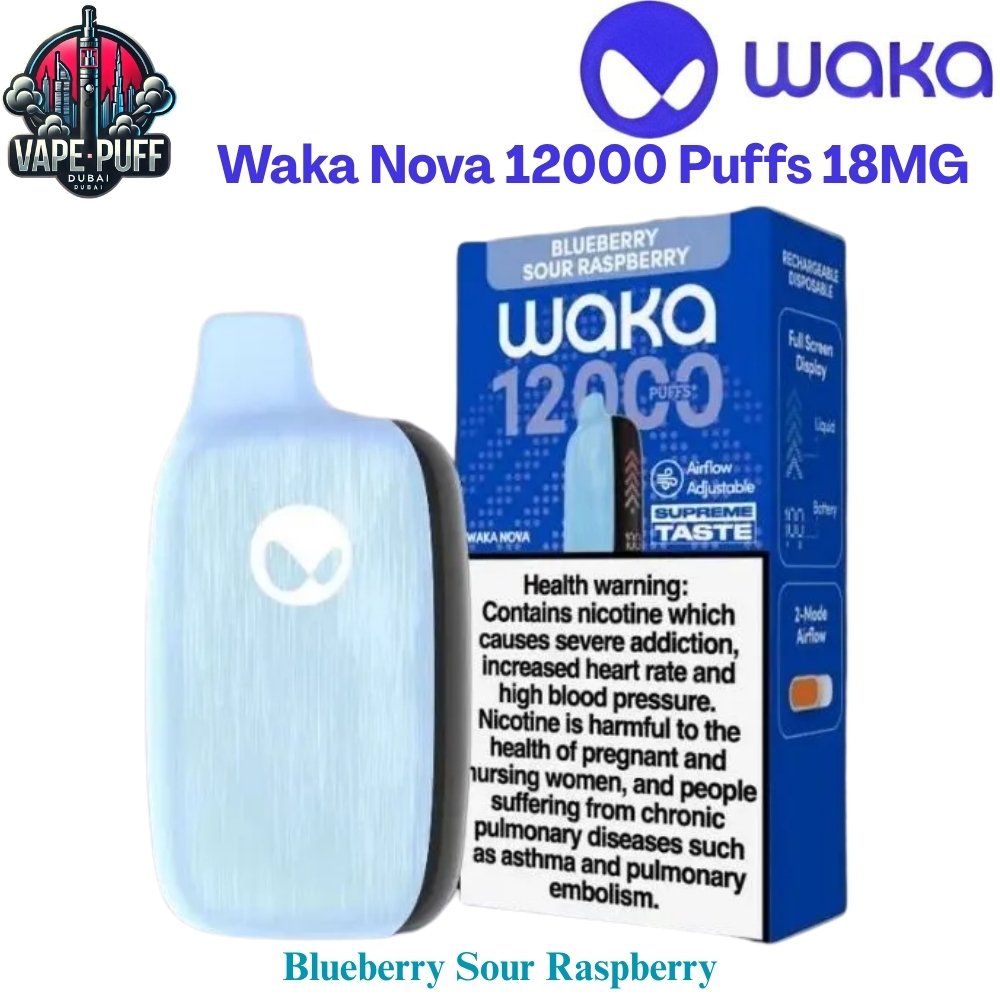 Waka Nova 12000 Puffs 18MG Blueberry Sour Raspberry Disposable Vape in Dubai UAE